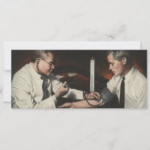 Invitation Médecine vintage, Docteur en examen d'un malade