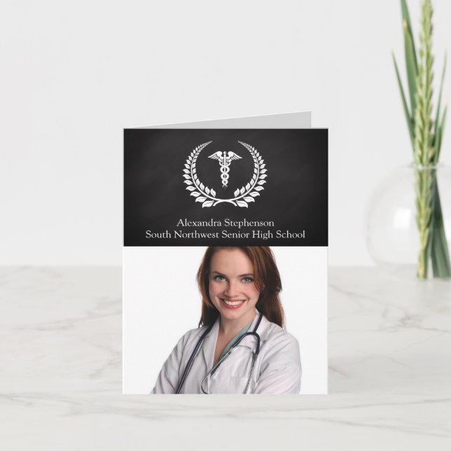 Invitation Medical Caduceus Laurel (Devant)