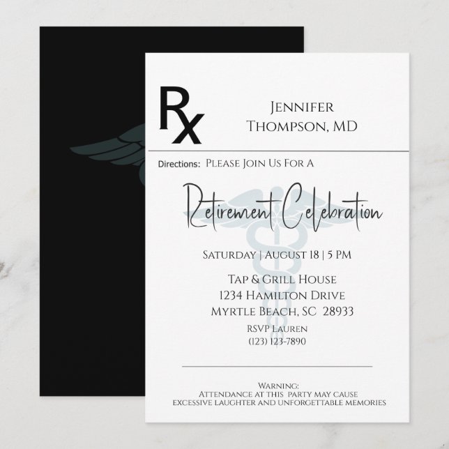 Invitation Médicale à l'aide d'un carnet de comman (Devant / Derrière)