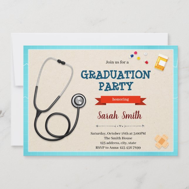 Invitation Médicale à l'obtention du diplôme d'inf (Devant)