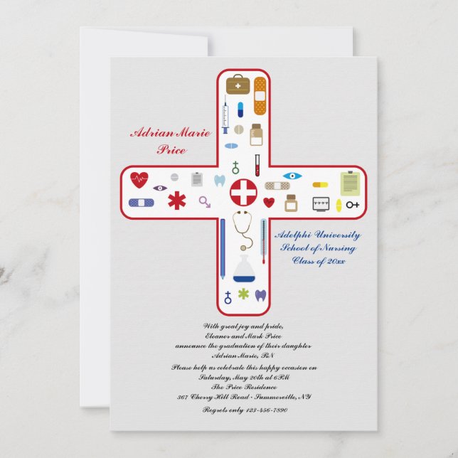 Invitation Médicale à l'obtention d'un diplôme (Devant)