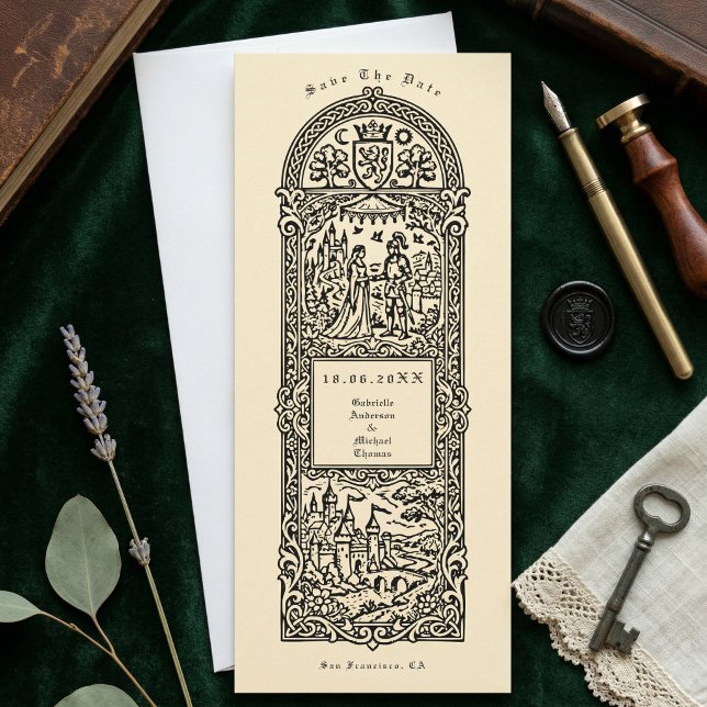 Invitation Medieval Castle Couple Engagement Announcement (Créateur téléchargé)