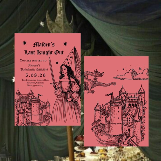 Invitation Medieval “Last Knight Out” Bachelorette (Créateur téléchargé)