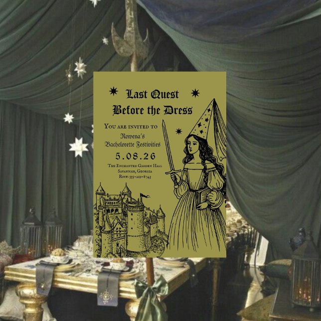 Invitation Medieval Princess Last Quest Bachelorette (Créateur téléchargé)