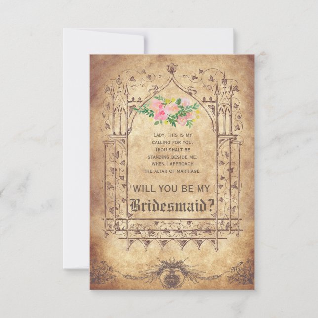Invitation Médiéval Serez-vous ma femme de chambre d'honneur  (Devant)