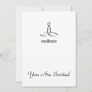 Invitation Méditer - style sanskrit noir