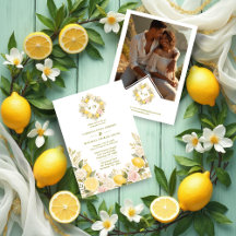 Mediterranean Flowers and Lemons Wedding Photo