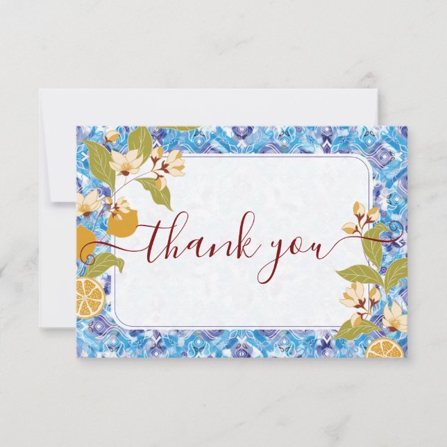 Invitation Mediterranean Lemon Amalfi Coast Baby Shower (Devant)