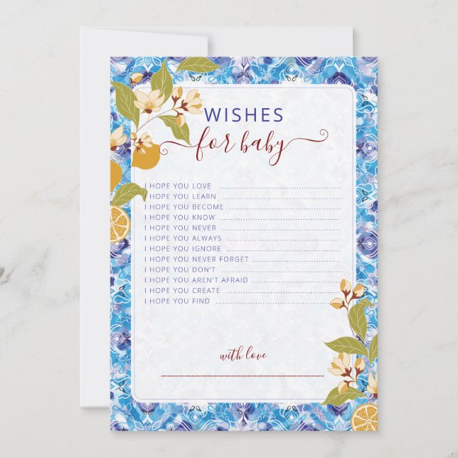 Invitation Mediterranean Lemon Amalfi Coast Baby Shower (Devant)