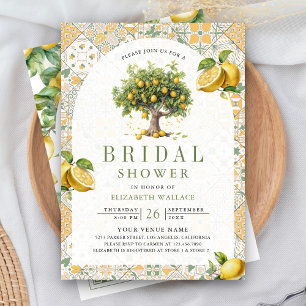 Invitation Mediterranean Tile Citronnier Arche Enterrement de