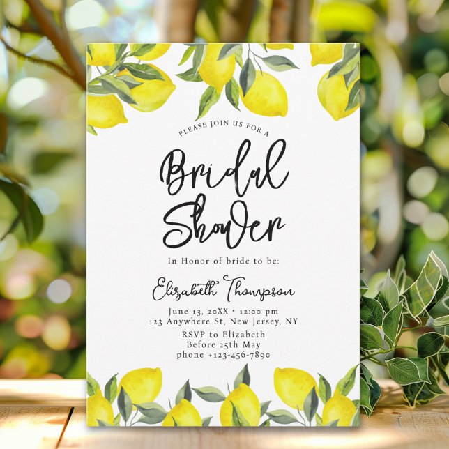 Invitation Mediterranean Yellow Lemon Bridal shower (Créateur téléchargé)