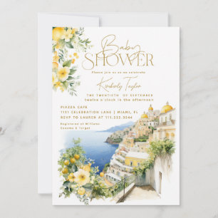 Invitation Méditerranée Italie Positano Baby shower italien