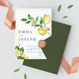 Invitation Méditerranéen été citron jaune clair Mariage