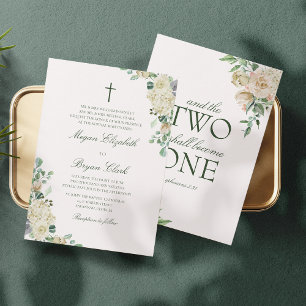 Invitation Megan Fleurs Aquarelle Mariage Catholique