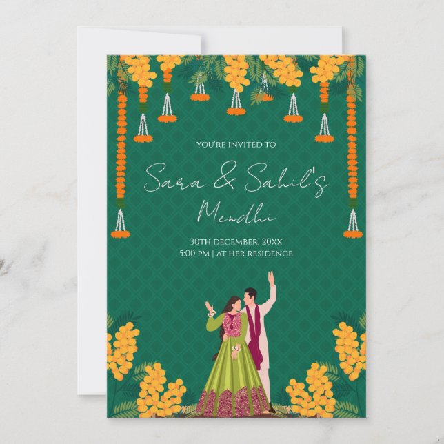 Invitation Mehendi Invitation numérique Mehendi (Devant)