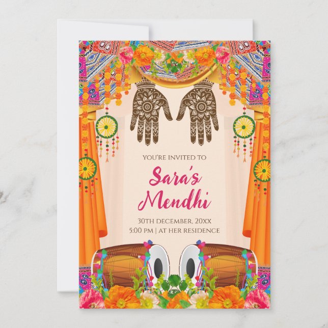 Invitation Mehendi invitation numérique Mehndi (Devant)