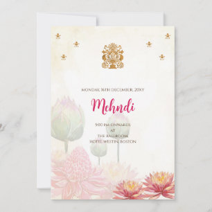 Invitation Mehndi pour un mariage indien numérique