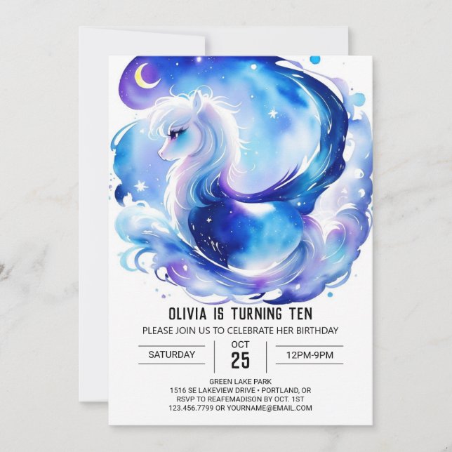 Invitation Meilleur Anniversaire Cheval En Ligne (Devant)