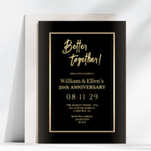 Invitation Meilleur Ensemble 50e Anniversaire Doré