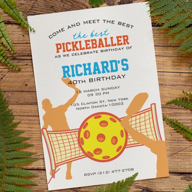 Invitation Meilleur Joueur de Pickleball Amusant fête d'anniv (Créateur téléchargé)
