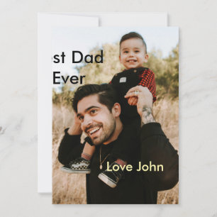 Invitation Meilleur papa du monde cadeau photo nom simple pou
