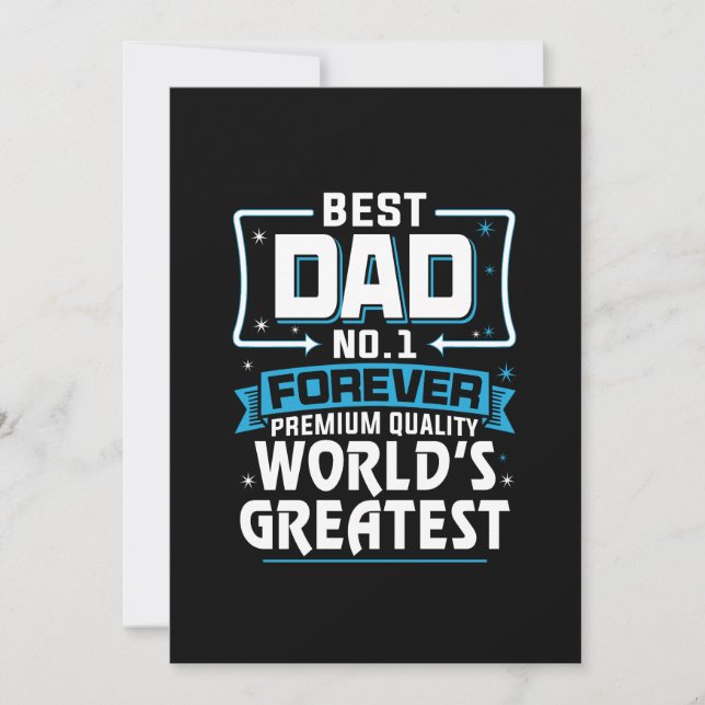 Invitation Meilleur papa père du monde n°1 (Devant)