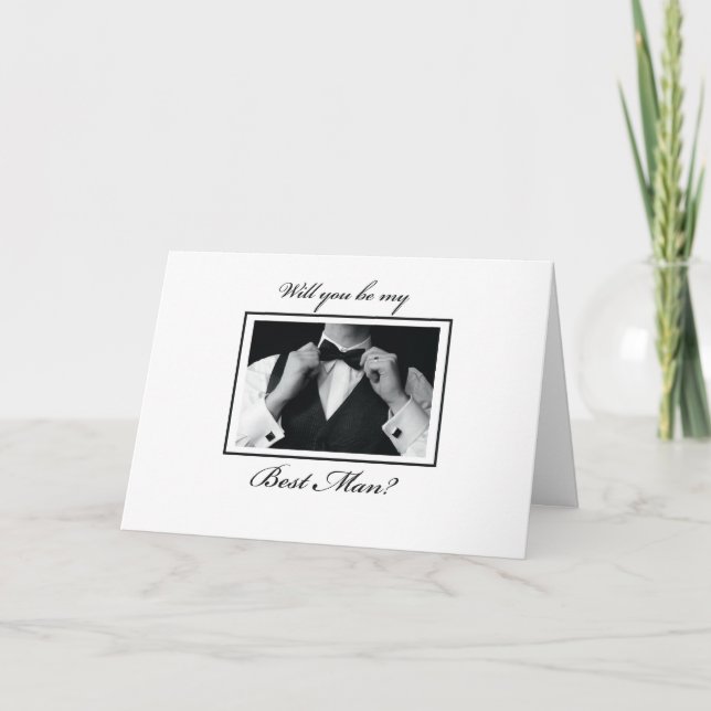 Invitation Meilleure demande homme noir, blanc (Devant)