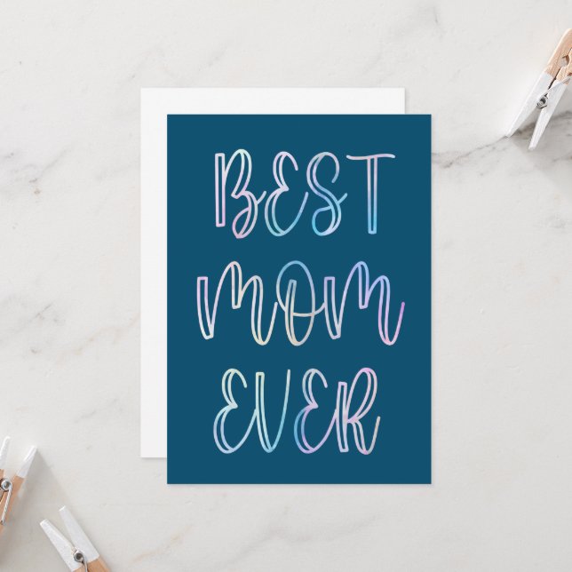 Invitation Meilleure Maman de Tous les Temps (Devant/Arrière en situation)