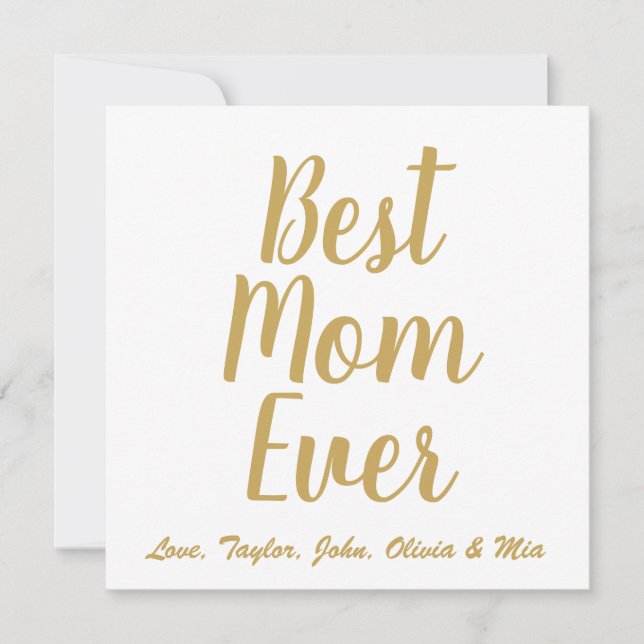 Invitation Meilleure maman Ever or script personnalisé person (Devant)