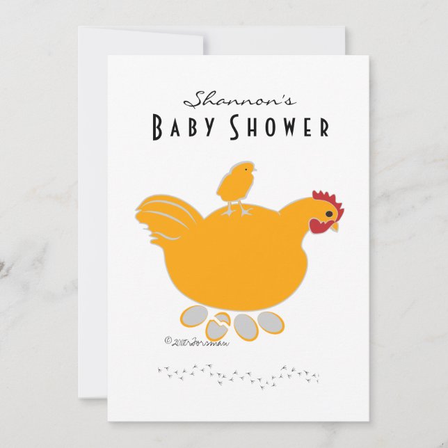 Invitation Meilleure poule avec baby shower de poussin Invita (Devant)
