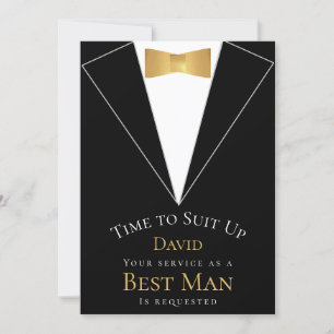 Invitation Meilleure proposition de l'homme Black Faux Gold T