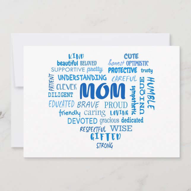 Invitation Meilleures qualités de mère et caractéristiques de (Devant)