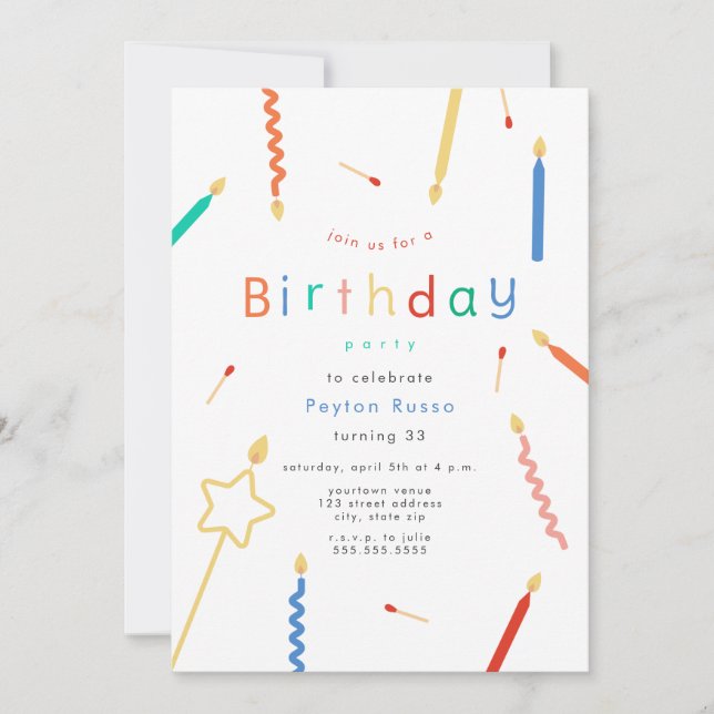Invitation Mélange + Correspondance bougies & allumettes Anni (Devant)