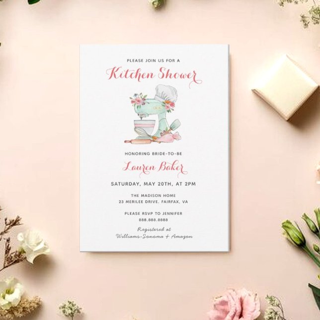 Invitation Mélangeur de gâteaux Cuisine Douche nuptiale Invit (Créateur téléchargé)
