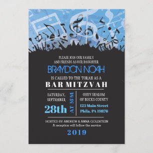 Invitation MELODY de l'invitation Bat mitzvah du bar TORAH