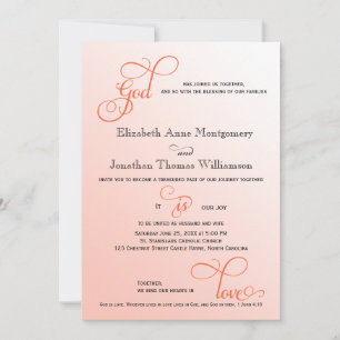 Invitation Melon doux Script Dieu est Amour Mariage chrétien