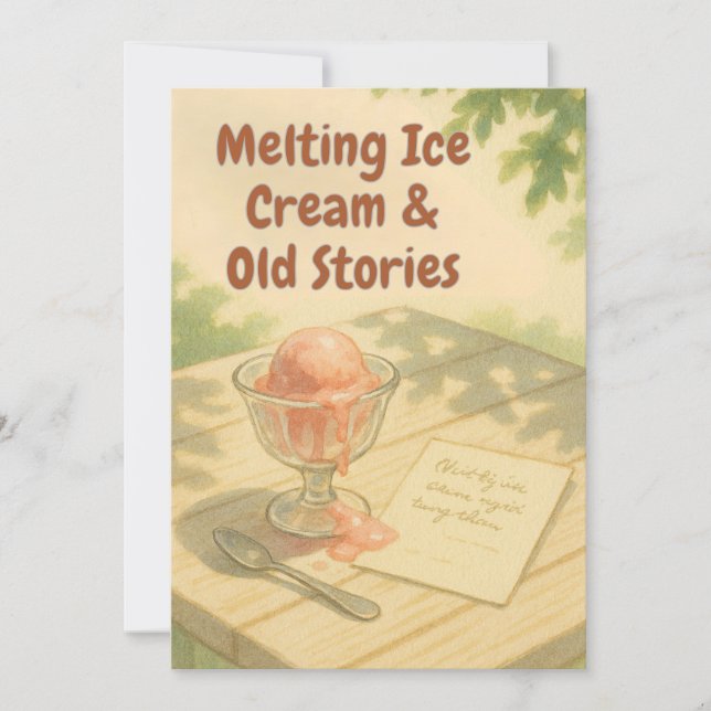 Invitation Melting Ice Cream & Old Stories – Warm Summer card (Devant)