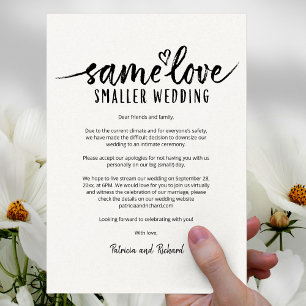 Invitation Même amour, mariage plus petit, réduction de maria