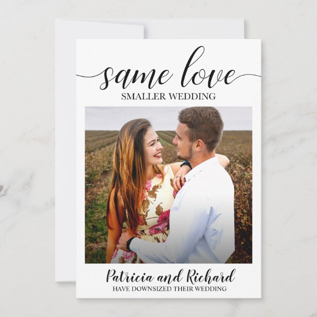 Invitation Même Amour Petit Mariage Mariage de redimensionnem (Devant)
