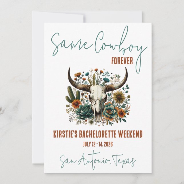 Invitation Même Cowboy Pour Toujours ! Bachelorette Weekend P (Devant)