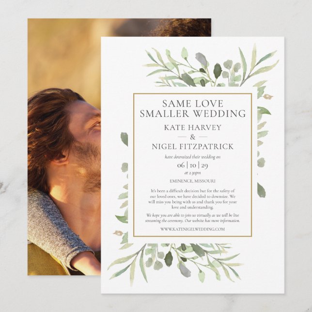 Invitation Même Mariage photo Love Micro télédimensionné (Devant / Derrière)