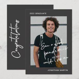 Invitation Même une fête de graduation en gris photo pandémiq