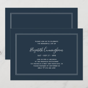 Invitation Memorial Classic Simple Chic Elegant Frame