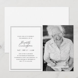 Invitation Memorial Classic Simple Chic Photo Élégante
