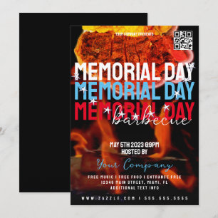 Invitation Memorial Day Barbecue Event Company Party Flyer