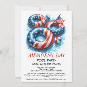 Invitation Memorial Day Pool Party Summer Bash