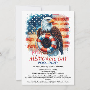 Invitation Memorial Day Pool Party Summer Bash