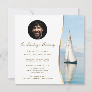 Invitation Mémorial de photo de voilier