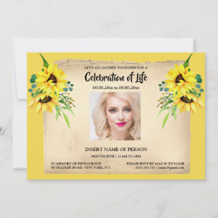 Invitation Mémorial des tournesols en mémoire de la photo cou
