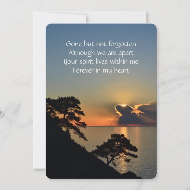 Invitation Memorial Poche Keepsaké Lac Sunset paisible (Devant)